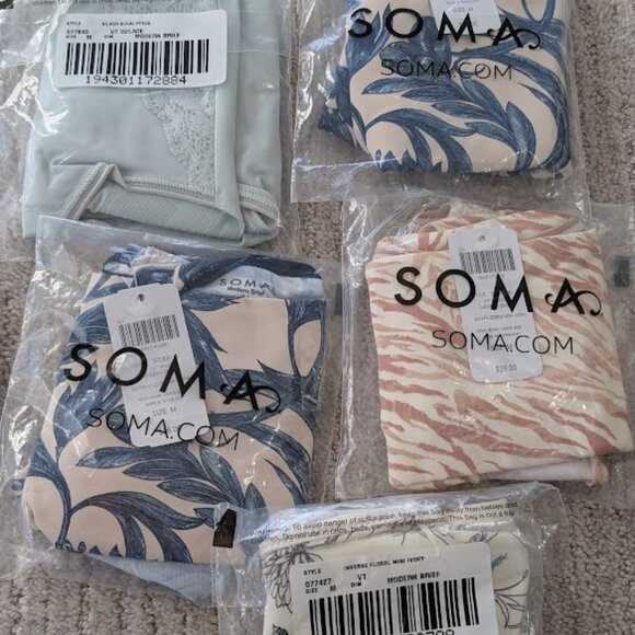 NWT 6 SOMA Modern Brief Underwear bundle all MEDIUM VANISHING EDGE - Picture 2 of 8